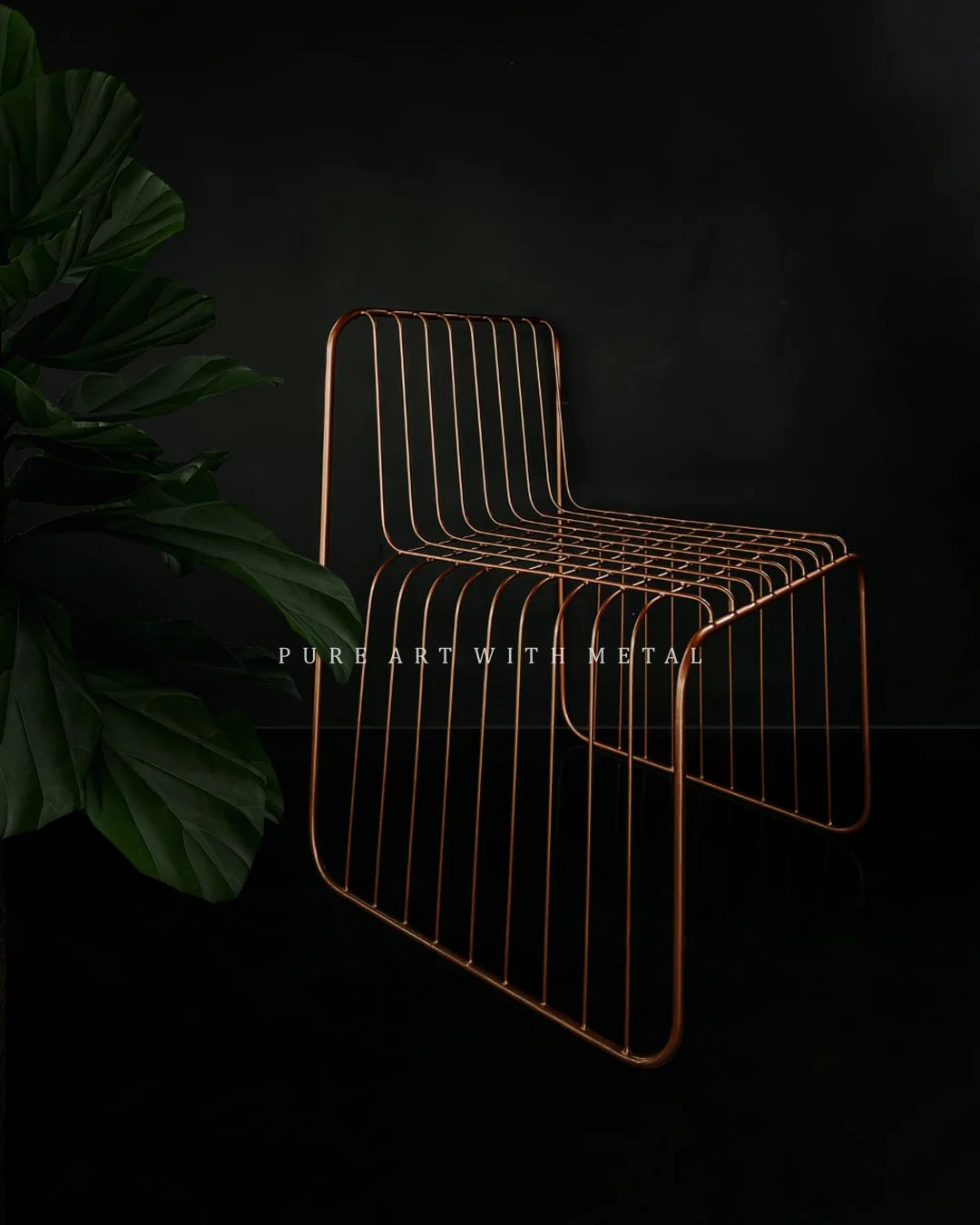 Copper plated wireframe chair img 01