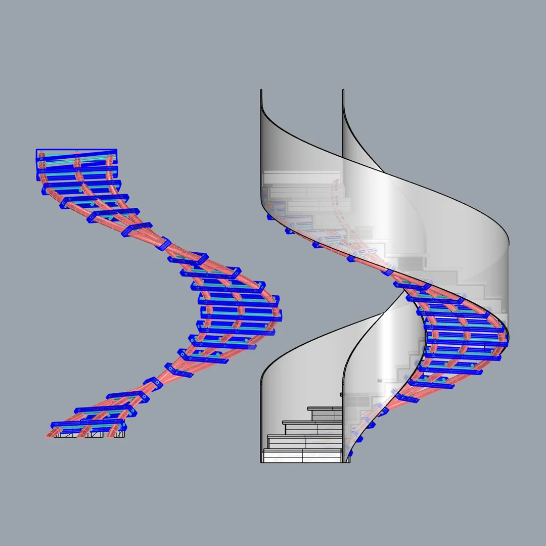 Hekur helical staircase 3d