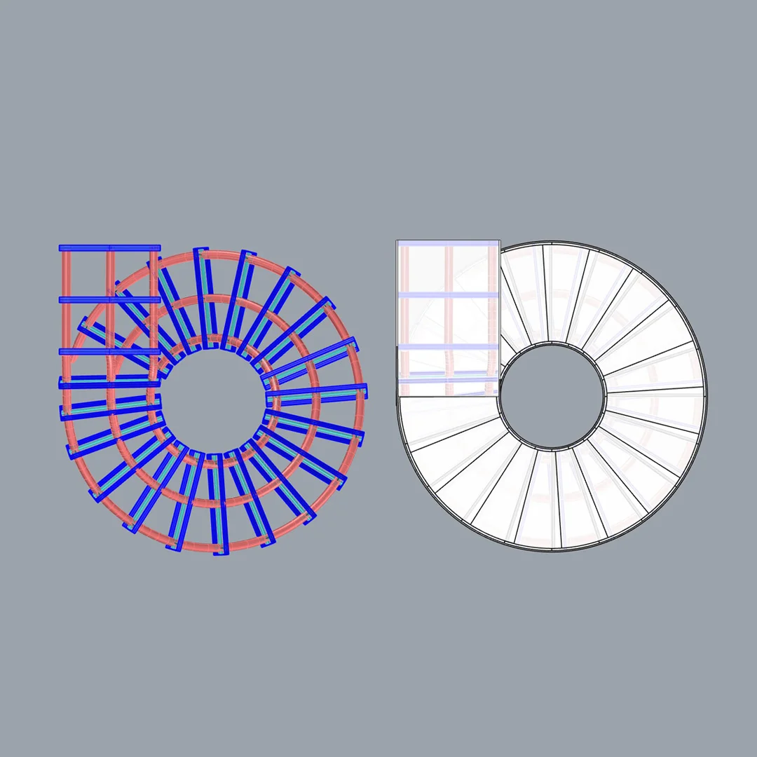 Hekur helical staircase 3d